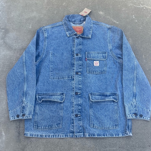 NWT Levi’s Workwear Broadway Engineer Coat Jean Jacket - Men’s Size L - Picture 1 of 10